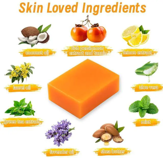 Alt view image 3 of 7 - Persimmon Soap Bar for Old People Smell, with Green Tea Odor Eliminator