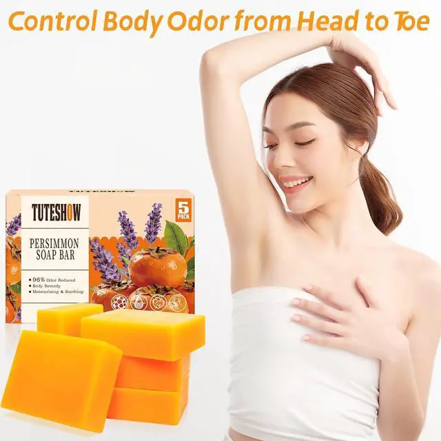 Alt view image 4 of 7 - Persimmon Soap Bar for Old People Smell, with Green Tea Odor Eliminator