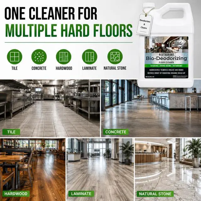 Alt view image 5 of 7 - Restaurant Bio-Deodorizing Floor Cleaner - Heavy Duty Commercial Concentrated Enzyme Degreaser and Odor Eliminator for Mopping Tile, Laminate, Hardwood & More