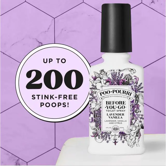 Alt view image 4 of 6 - Before-You-Go Toilet Spray, Lavender Vanilla, 4 Fl Oz, Up to 200 Uses, Bathroom Odor Deodorizer, Plant-Based with Essential Oils, for Home or Work, Lavender, Vanilla and Citrus Scent