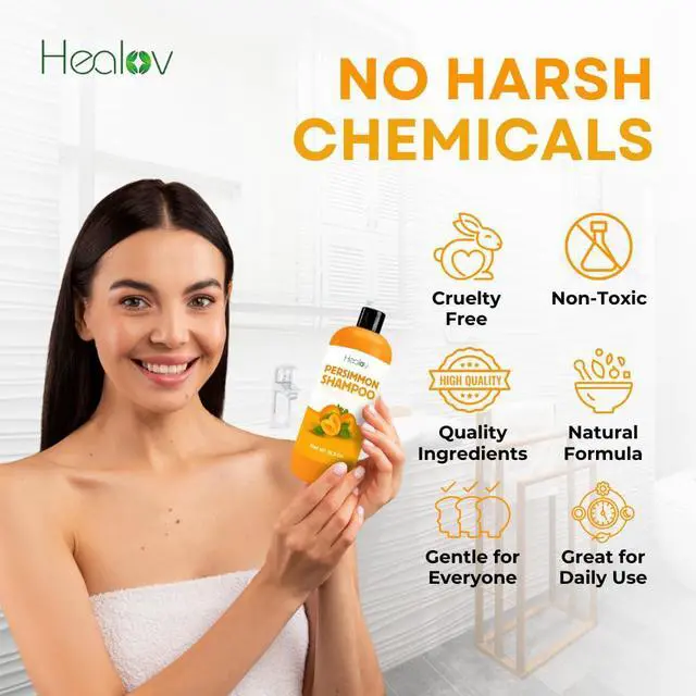 Alt view image 7 of 7 - Persimmon Shampoo for Odor Control Purifying Deodorizing Shampoo for Eliminating Odor Scalp & Hair Care for Men, Women & Kids Gentle Persimmon Soap Cleanser for Fresh Smelling Hair & Scalp
