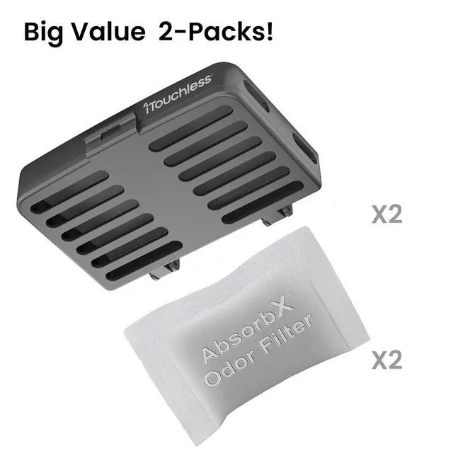Alt view image 4 of 6 - AbsorbX Odor Removal Kit with Replaceable Deodorizer, Stick On Deodorizer Activated Carbon Filters eliminate smell in Closet, Drawer, Pantry, Shoe Rack, Locker, Trash Can (2-Pack)