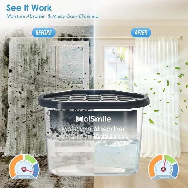 Alt view image 2 of 7 - Absorbers with Activated Charcoal, Humidity Control & Air Deodorizing Preparations for Closet, Bathroom, Basement, Car & RV, 3 Pack