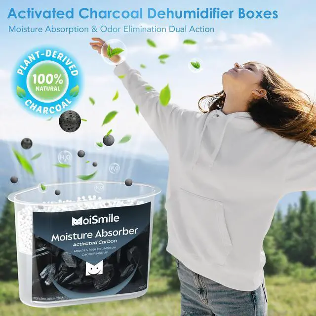 Alt view image 7 of 7 - Absorbers with Activated Charcoal, Humidity Control & Air Deodorizing Preparations for Closet, Bathroom, Basement, Car & RV, 3 Pack
