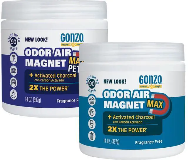 Main image of Odor Air-Magnet with Activated Charcoal - 14 Ounce (2 Pack) - Odor Eliminator for Car Closet Bathroom and Pet Area Captures and Absorbs Smoke Odors