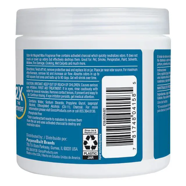 Alt view image 2 of 7 - Odor Air-Magnet with Activated Charcoal - 14 Ounce (2 Pack) - Odor Eliminator for Car Closet Bathroom and Pet Area Captures and Absorbs Smoke Odors