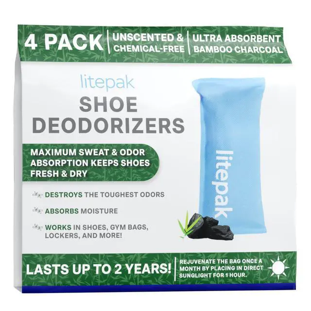 Alt view image 2 of 6 - Shoe Deodorizer and Odor Eliminator Activated Charcoal Odor Absorber for Shoes and Gym Bags, Natural Bamboo Air Freshener for Boots, Closet Or Car (16 Pack)