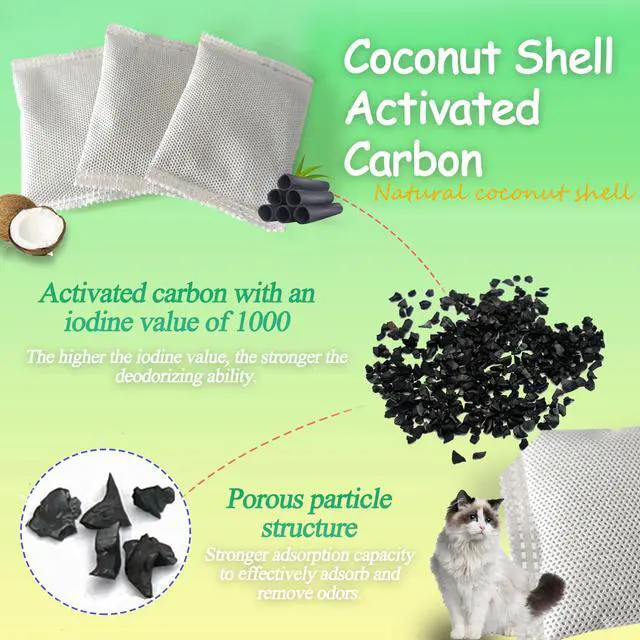 Alt view image 3 of 6 - Activated Charcoal for OKSOTY Stainless Steel Cat Litter Box
