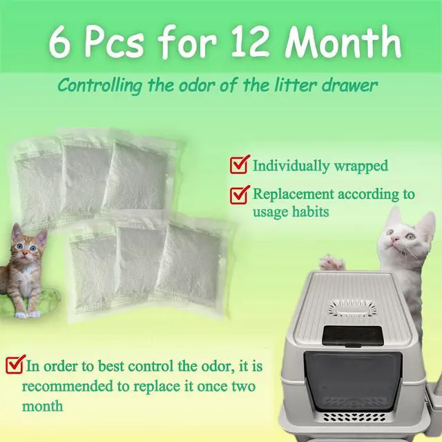 Alt view image 5 of 6 - Activated Charcoal for OKSOTY Stainless Steel Cat Litter Box