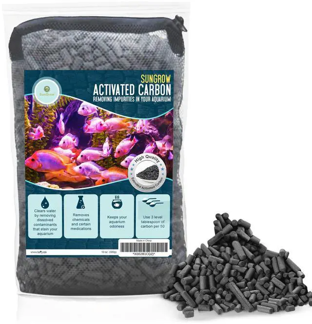 Main image of 10 oz (300g) Activated Carbon, for Cat Litter Box Deodorizer, Remove Urine Odor, Filter Media Large Pellets for Filtration, Saltwater & Freshwater Fish Aquariums, Air Purifier