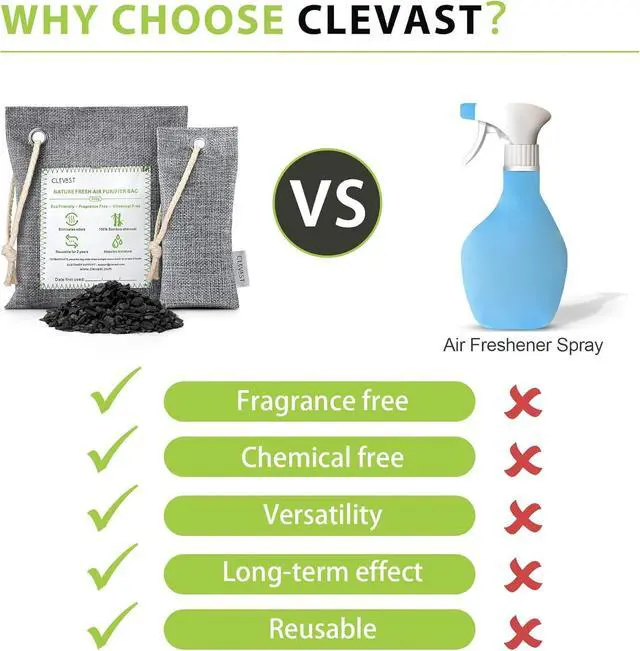 Alt view image 4 of 7 - 14 Pack Activated Bamboo Charcoal Air Purifying Bags(2x200g, 12x50g), Natural Fresh Odor Absorber, Deodorizer and Moisture Eliminator, Air Purifier Bags for Home