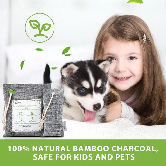 Alt view image 5 of 7 - 14 Pack Activated Bamboo Charcoal Air Purifying Bags(2x200g, 12x50g), Natural Fresh Odor Absorber, Deodorizer and Moisture Eliminator, Air Purifier Bags for Home