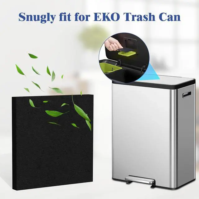 Alt view image 2 of 7 - 20 Packs Trash Can Odor Absorbing Filter Refills for EKO Garbage Cans and Compost Bin, Activated Charcoal Deodorizer, Activated Carbon Filter, Odor Absorber