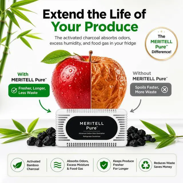 Alt view image 5 of 7 - Fridge Deodorizer Activated Charcoal Refrigerator Odor Eliminator Long-Lasting Fridge Odor Absorber for Freezer, Cooler & Lunch Box Baking Soda Alternative