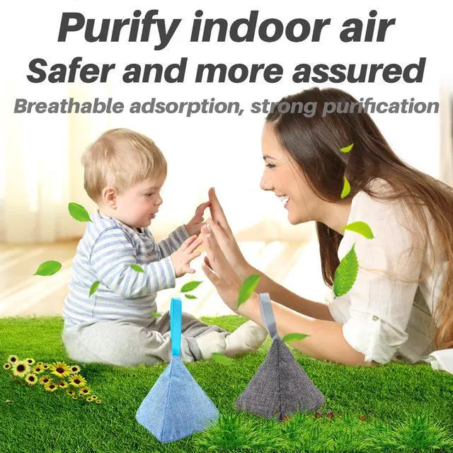 Alt view image 4 of 6 - Charcoal Bags Odor Absorber (3x200g) Activated Bamboo Charcoal Air Purifying Bags Charcoal Odor Eliminating Bags for Home & Car Shoes, Closet, Pet -3 PACK