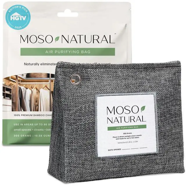 Main image of Air Purifying Bag 300g, Premium Charcoal Odor Absorber & Deodorizer for Closets, Bathrooms & Small Spaces Lasts 2 Years, Pet Odor Eliminator for Home, Unscented Bamboo Charcoal Bag