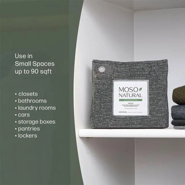 Alt view image 5 of 7 - Air Purifying Bag 300g, Premium Charcoal Odor Absorber & Deodorizer for Closets, Bathrooms & Small Spaces Lasts 2 Years, Pet Odor Eliminator for Home, Unscented Bamboo Charcoal Bag