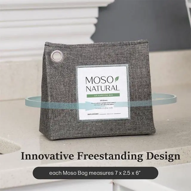 Alt view image 6 of 7 - Air Purifying Bag 300g, Premium Charcoal Odor Absorber & Deodorizer for Closets, Bathrooms & Small Spaces Lasts 2 Years, Pet Odor Eliminator for Home, Unscented Bamboo Charcoal Bag