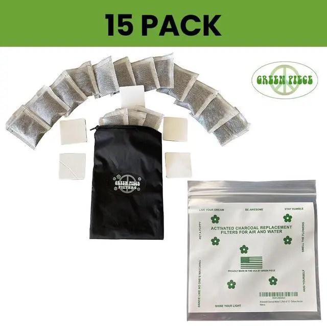 Alt view image 2 of 7 - Pack of All Natural Baby Diaper Pail Deodorizer Activated Charcoal Air Purifier (15 Pack of Carbon Filters)