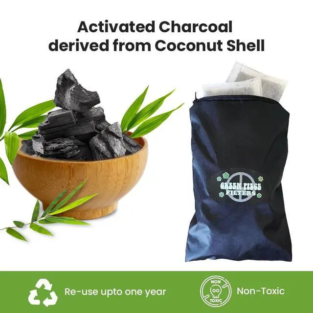Alt view image 4 of 7 - Pack of All Natural Baby Diaper Pail Deodorizer Activated Charcoal Air Purifier (15 Pack of Carbon Filters)