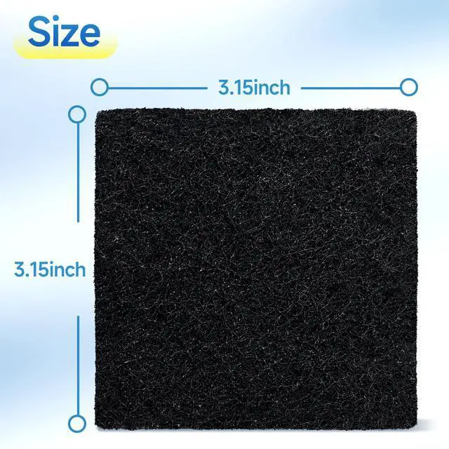 Alt view image 3 of 7 - 20 Packs 3.15x3.15x0.32 Inch Odor Absorbing Filter Refills for EKO Trash Cans, Activated Charcoal Deodorizer Compatible with EKO Step & Touchless Garbage Cans with Built-in Filter Compartment