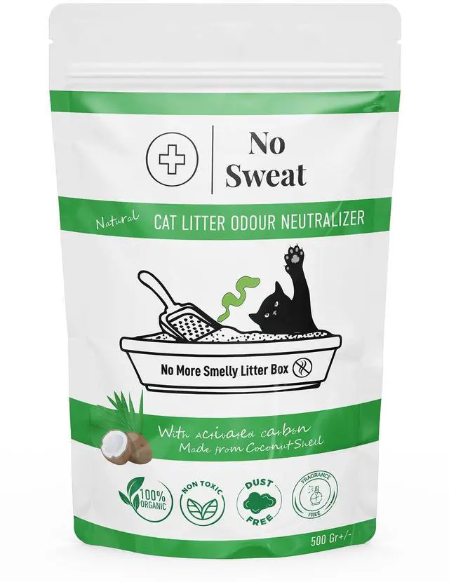 Main image of Activated Carbon Cat Litter Odour Neutralizer-Made Of Coconut Shell-All Natural-No Chemical,Toxic Ingredients-Unscented-Planet Friendly-Economy Pack-500 GR- Packing May Vary