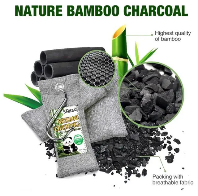 Alt view image 4 of 7 - Bamboo Charcoal Bags-Odor Absorbent, Natural Odor Eliminator, 6 Pack (200g*2) (50 * 4)