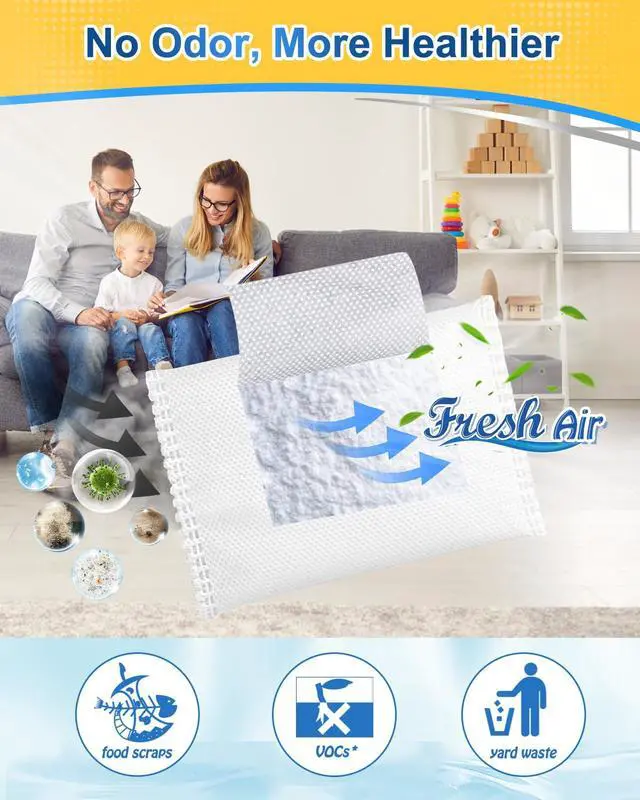 Alt view image 2 of 5 - Odor Absorbing Filter Refill Deodorizer Compatible with Trash Cans 8 Gallon and Larger Eliminates Odors, Trash Can Deodorizer, Diaper Pail Deodorizer, 4 Pack