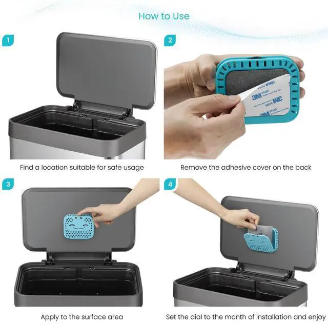 Alt view image 2 of 7 - CleanAura Deodorizing Filter Kit with Charcoal Filter Bag and Magnetic Sticker, Helps Eliminate Odor at Home