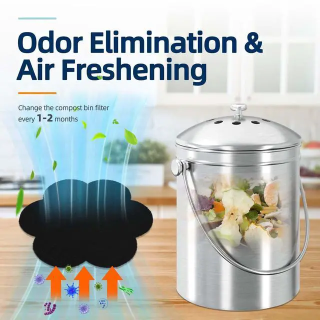 Alt view image 4 of 7 - 12pcs Trash Can Odor Absorbing Filters: Activated Charcoal Deodorizer Sheet for Kitchen Trash Can, Compost Bin, Diaper Pail, Garbage Can - Air Freshener - 6.7" Flower Shape