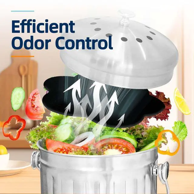 Alt view image 7 of 7 - 12pcs Trash Can Odor Absorbing Filters: Activated Charcoal Deodorizer Sheet for Kitchen Trash Can, Compost Bin, Diaper Pail, Garbage Can - Air Freshener - 6.7" Flower Shape