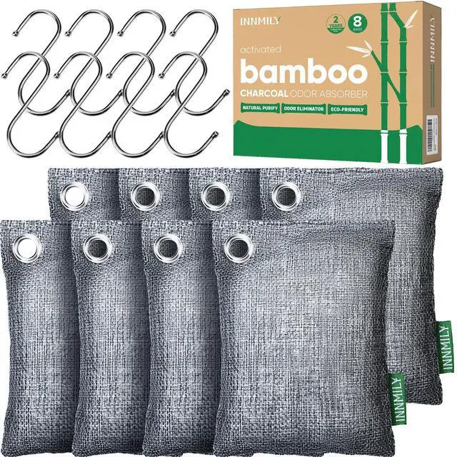 Main image of Activated Charcoal Odor Absorber, 8P Nature Odor Eliminator for Strong Odor