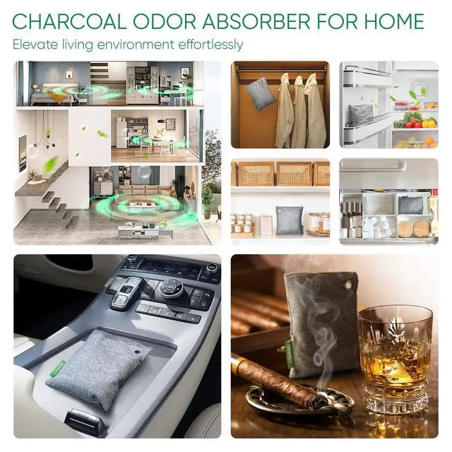 Alt view image 6 of 7 - Activated Charcoal Odor Absorber, 8P Nature Odor Eliminator for Strong Odor