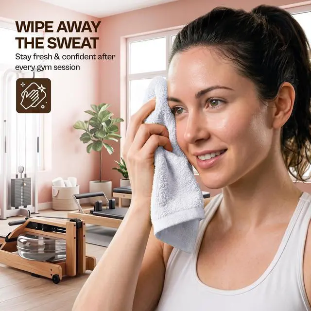 Alt view image 4 of 7 - 24 Pack Cotton Washcloths Set, 100% Ring Spun Cotton, Premium Quality Flannel Face Cloths, Highly Absorbent and Soft Feel Fingertip Towels, White