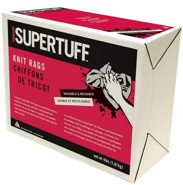 Main image of 10432 4lb Compressed Box SuperTuff White T-Shirt Knit Rags, 5