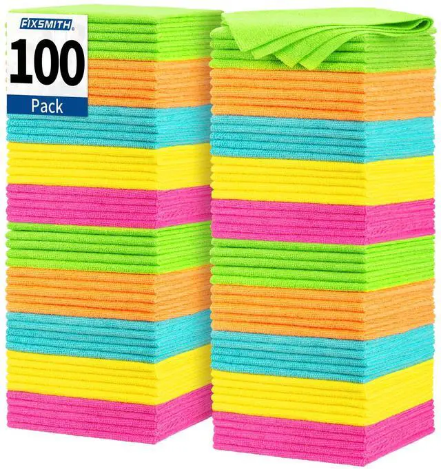 Main image of Microfiber Cleaning Cloth, 100 Pack Shop Towels, Micro Fiber Cloth for Cleaning Car, All-Purpose Absorbent Cleaning Rags for Housekeeping, Dust Cloth for Office, Car Wash Towels, 12inx12in