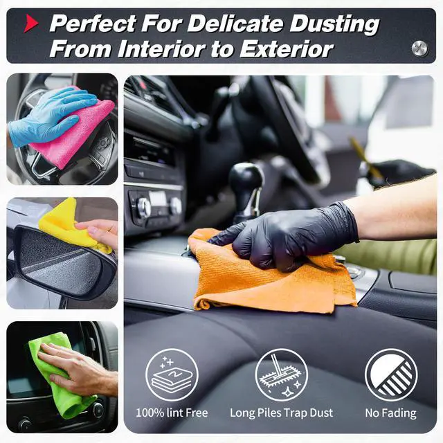 Alt view image 3 of 7 - Microfiber Cleaning Cloth, 100 Pack Shop Towels, Micro Fiber Cloth for Cleaning Car, All-Purpose Absorbent Cleaning Rags for Housekeeping, Dust Cloth for Office, Car Wash Towels, 12inx12in