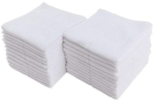 Main image of Dishcloths Kitchen Highly Absorbent Dish Rags 100% Cotton Dish Cloths for Washing Dishes, Cleaning (11 x 11 Inches, 24 pcs, White)