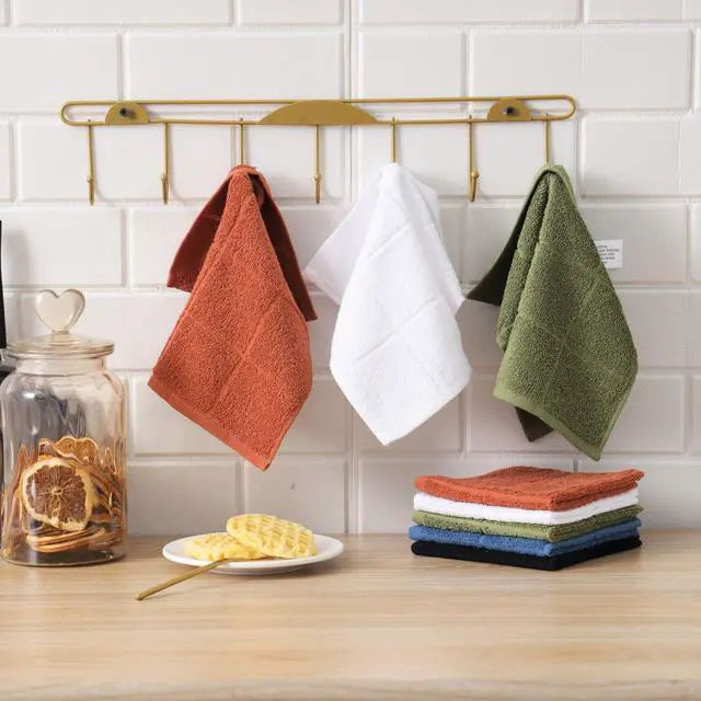 Alt view image 3 of 7 - Dishcloths Kitchen Highly Absorbent Dish Rags 100% Cotton Dish Cloths for Washing Dishes, Cleaning (11 x 11 Inches, 24 pcs, White)