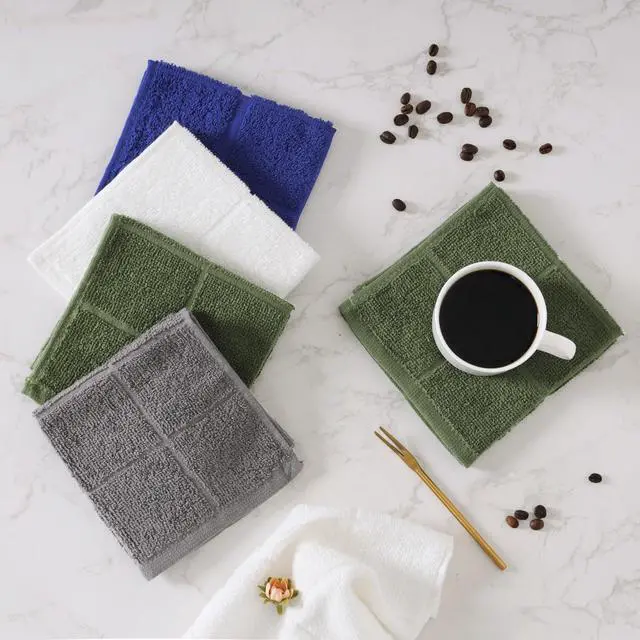 Alt view image 5 of 7 - Dishcloths Kitchen Highly Absorbent Dish Rags 100% Cotton Dish Cloths for Washing Dishes, Cleaning (11 x 11 Inches, 24 pcs, White)