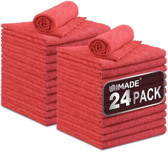 Main image of Microfiber Cleaning Cloth, 24 Pack Reusable Microfiber Towels