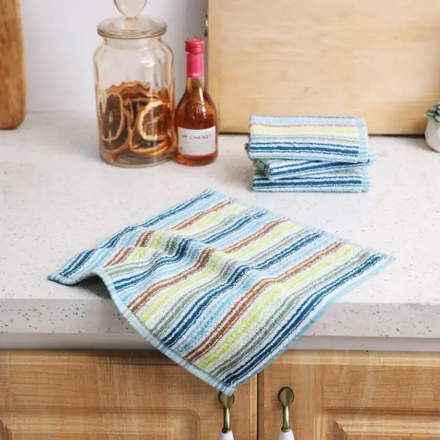 Alt view image 2 of 7 - Kitchen Dishcloths for Washing Dishes, Ultra Absorbent Dish Rags, Cotton Cleaning Cloths Pack of 8, 12x12 Inches (mix-1, 12x12 inch)