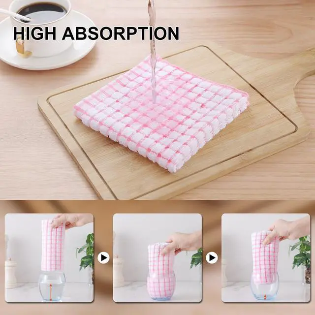 Alt view image 4 of 7 - Cotton 10 Pack Terry Kitchen Dish Cloths, Mixed Color