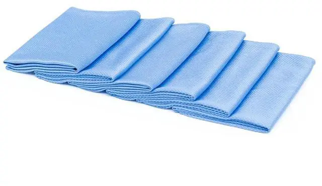 Main image of Diamond Weave Glass & Window - Detailing Towels to Polish Mirrors & Chrome, Snakeskin Like Texture, Lint-Free, Streak-Free, 280gsm, 16in. x 16in, Blue (6-Pack)