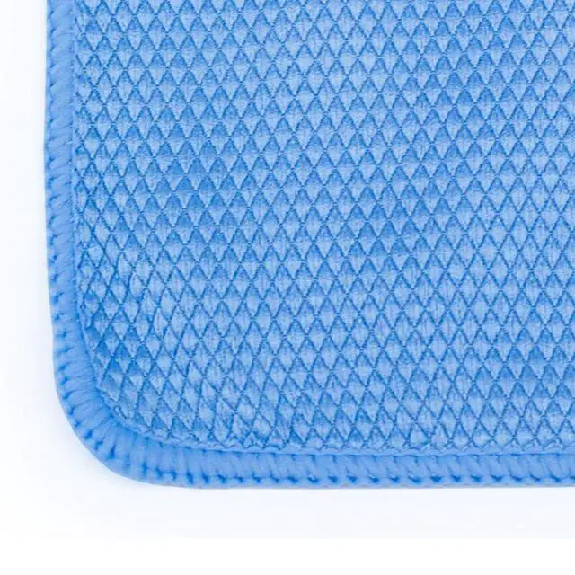 Alt view image 2 of 7 - Diamond Weave Glass & Window - Detailing Towels to Polish Mirrors & Chrome, Snakeskin Like Texture, Lint-Free, Streak-Free, 280gsm, 16in. x 16in, Blue (6-Pack)