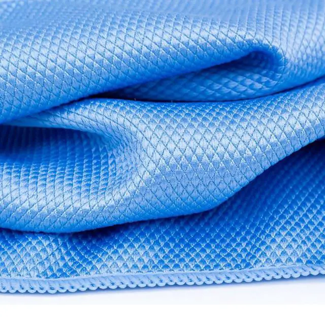Alt view image 5 of 7 - Diamond Weave Glass & Window - Detailing Towels to Polish Mirrors & Chrome, Snakeskin Like Texture, Lint-Free, Streak-Free, 280gsm, 16in. x 16in, Blue (6-Pack)