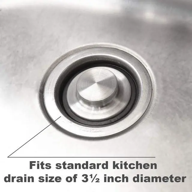 Alt view image 4 of 4 - 3 3/8 inch (8.57 cm) - Kitchen Sink Stopper Stainless Steel Garbage Disposal Plug Fits Standard Kitchen Drain Size of 3 1/2 inch (3.5") Diameter
