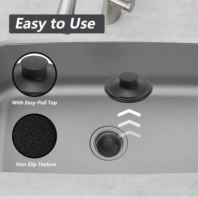 Alt view image 6 of 7 - Sink Stopper Exact Replacement for InSinkErator STP-PL/STPPL for Kitchen Drain Stopper and Garbage Disposal Plug, Compatible with Standard 3-1/2" Drains from Kohler, Waste King, Whirlpool, and More