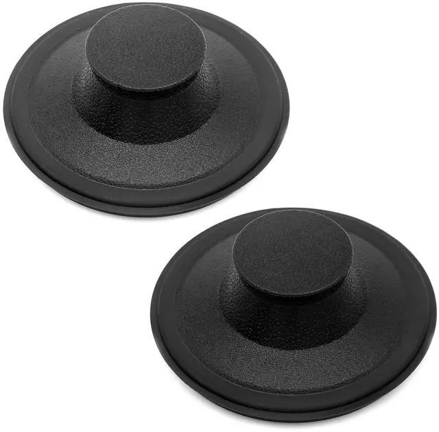 Main image of (2 Pack) Exact Replacement for InSinkErator STP-PL/STPPL Black Rubber Sink Stopper for Garbage Disposal Compatible with Standard 3-1/2" Drains from Kohler, Waste King, Whirlpool, and More