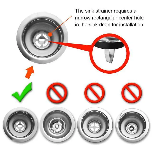 Alt view image 6 of 6 - 2 Pack Kitchen Sink Strainer and Stopper Combo Basket Replacement